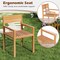 Natural Teak Wood Patio Armchair with Slatted Seat and Backrest Perfect for Garden Use